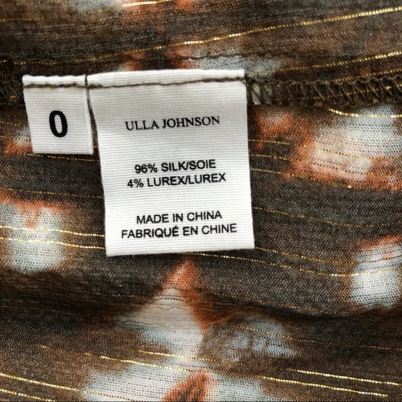 Ulla Johnson Blouse Silk Brown Gold  Luna - Picture 8 of 8